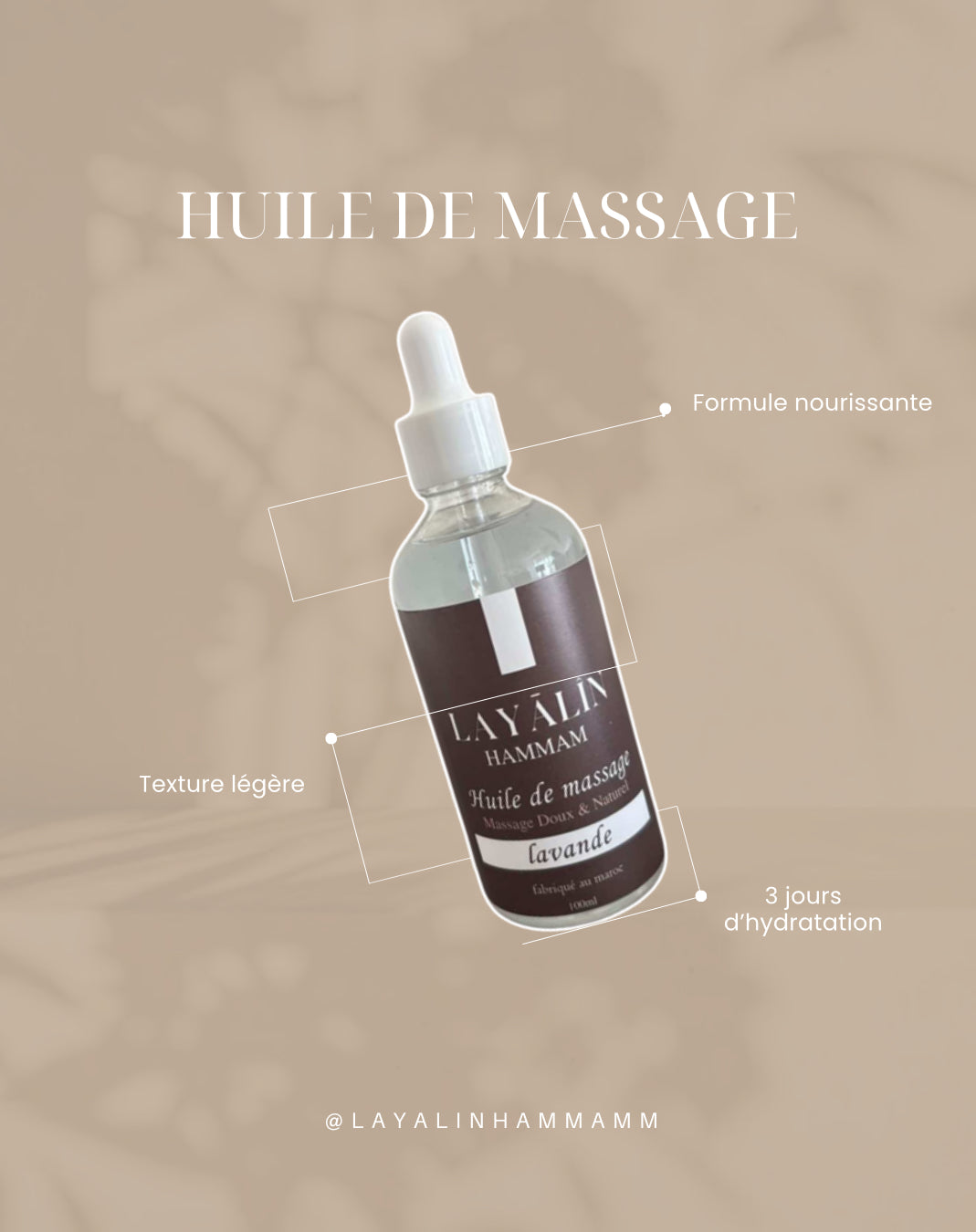 Huile de massage à la lavande ￼