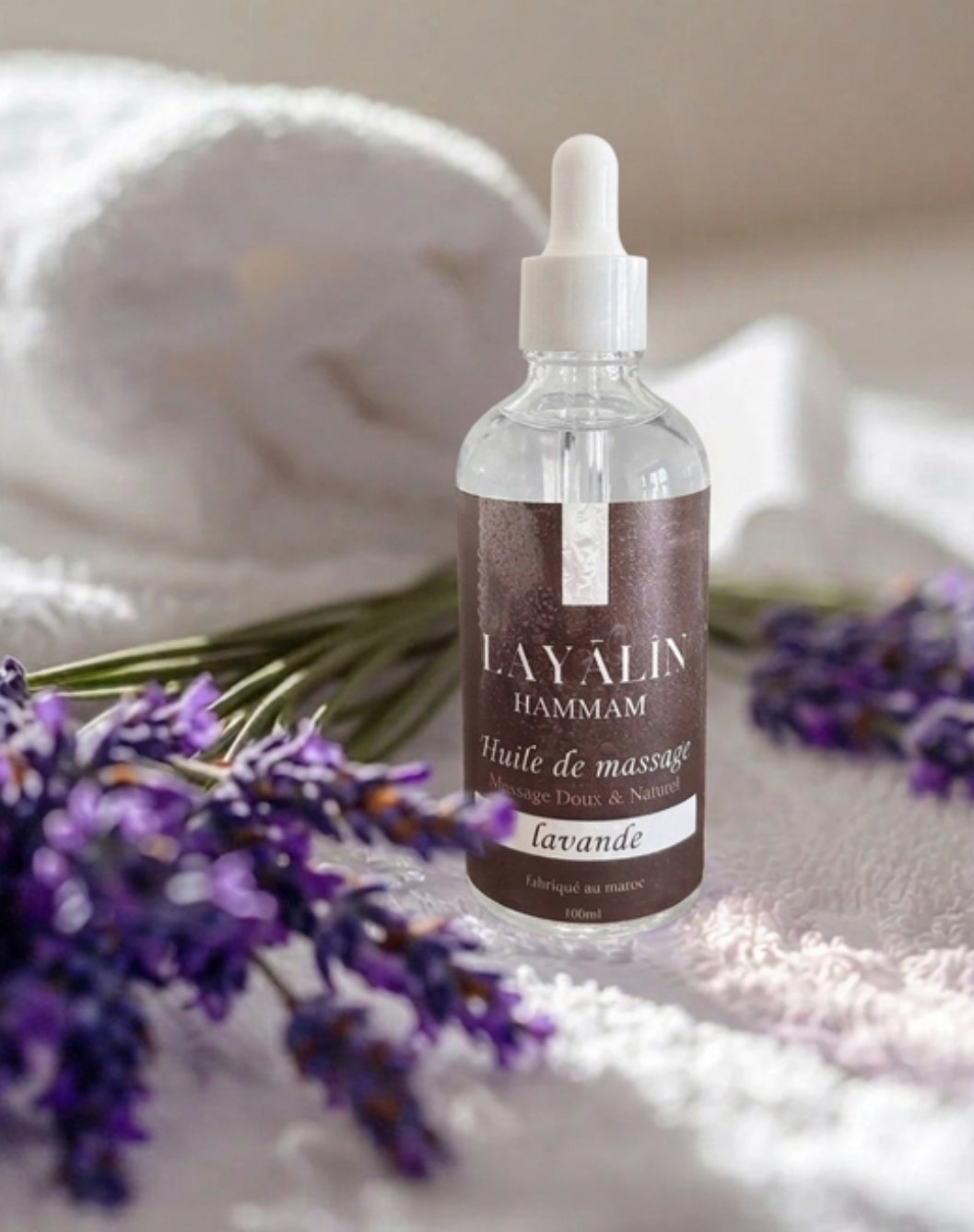 Huile de massage à la lavande ￼